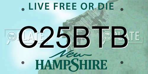 C25BTB New Hampshire License Plate