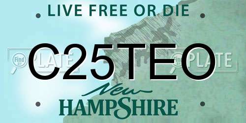 C25TEO New Hampshire License Plate