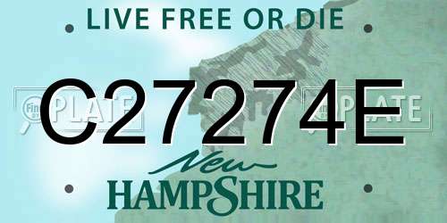 C27274E New Hampshire License Plate