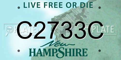 C2733C New Hampshire License Plate
