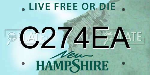 C274EA New Hampshire License Plate