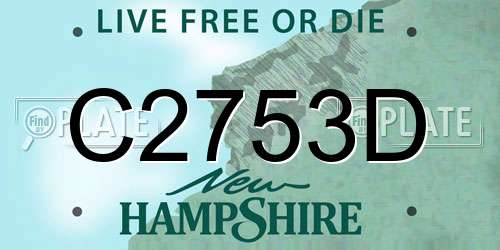 C2753D New Hampshire License Plate