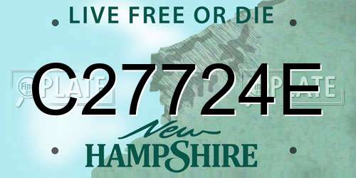 C27724E New Hampshire License Plate
