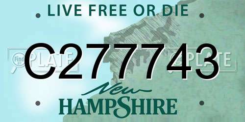 C277743 New Hampshire License Plate