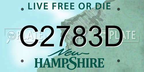 C2783D New Hampshire License Plate