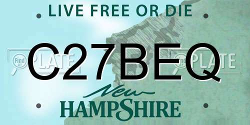 C27BEQ New Hampshire License Plate