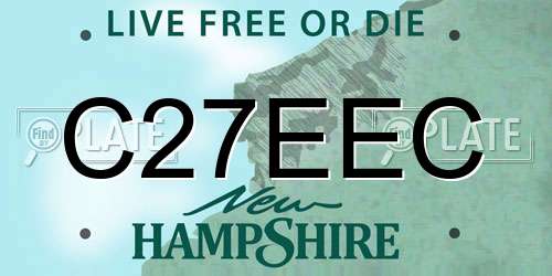 C27EEC New Hampshire License Plate
