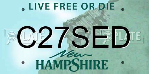 C27SED New Hampshire License Plate