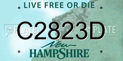 C2823D New Hampshire License Plate