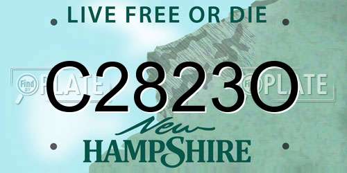 C2823O New Hampshire License Plate
