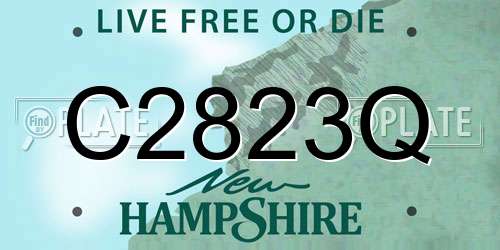 C2823Q New Hampshire License Plate