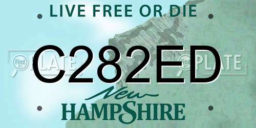 C282ED New Hampshire License Plate