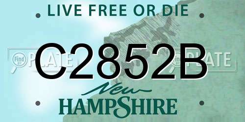 C2852B New Hampshire License Plate