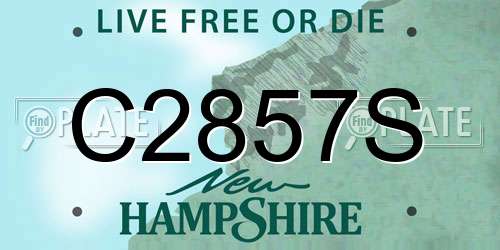 C2857S New Hampshire License Plate