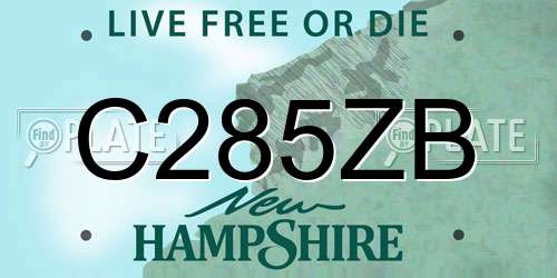 C285ZB New Hampshire License Plate