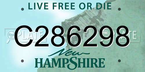 C286298 New Hampshire License Plate