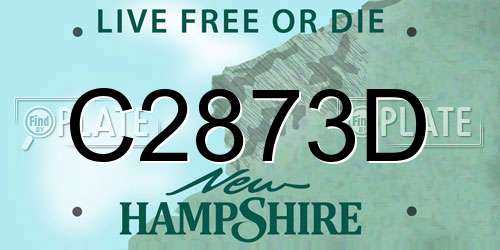 C2873D New Hampshire License Plate