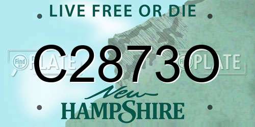 C2873O New Hampshire License Plate