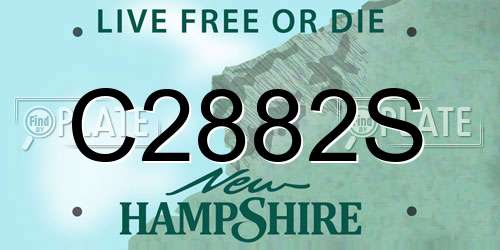 C2882S New Hampshire License Plate
