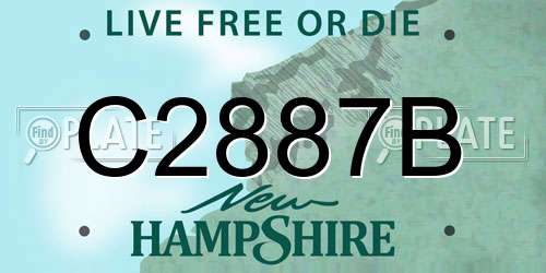 C2887B New Hampshire License Plate