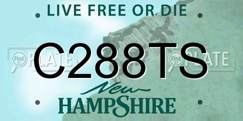 C288TS New Hampshire License Plate