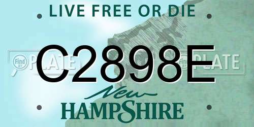 C2898E New Hampshire License Plate