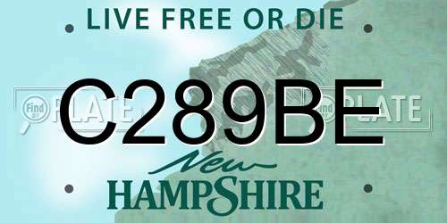 C289BE New Hampshire License Plate