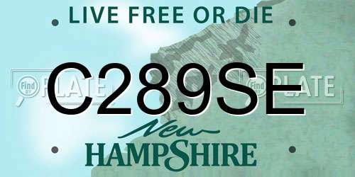 C289SE New Hampshire License Plate