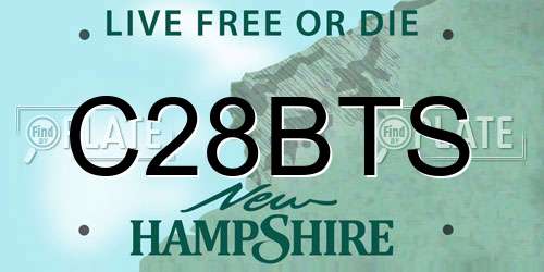C28BTS New Hampshire License Plate