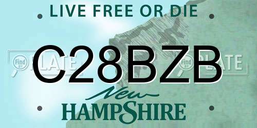 C28BZB New Hampshire License Plate