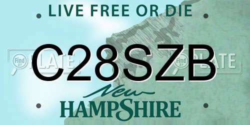 C28SZB New Hampshire License Plate