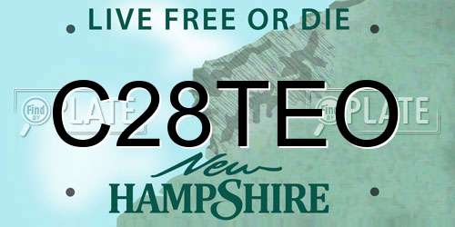 C28TEO New Hampshire License Plate