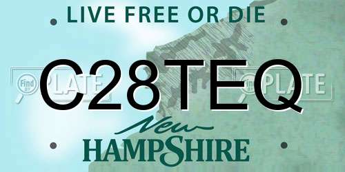 C28TEQ New Hampshire License Plate
