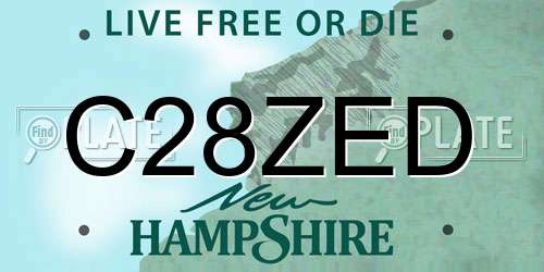 C28ZED New Hampshire License Plate