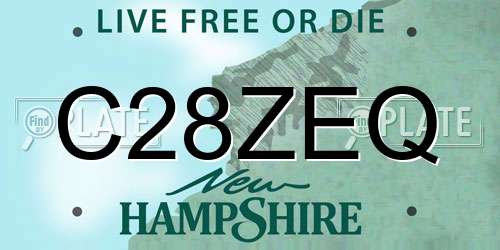 C28ZEQ New Hampshire License Plate