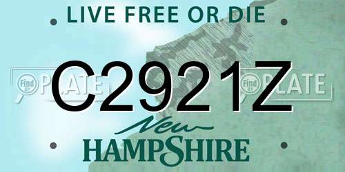 C2921Z New Hampshire License Plate