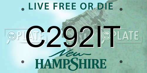 C292IT New Hampshire License Plate
