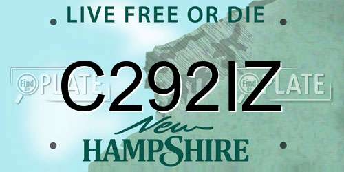 C292IZ New Hampshire License Plate