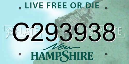 C293938 New Hampshire License Plate