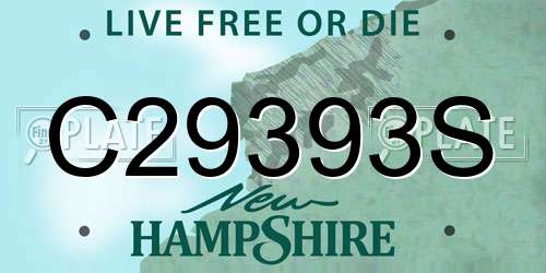 C29393S New Hampshire License Plate