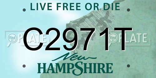 C2971T New Hampshire License Plate