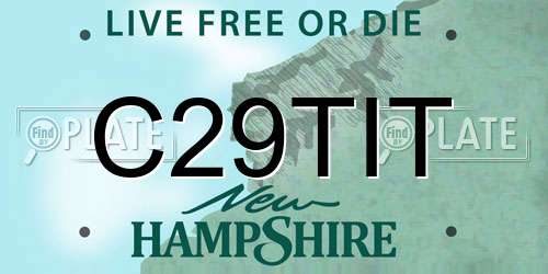 C29TIT New Hampshire License Plate