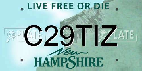 C29TIZ New Hampshire License Plate