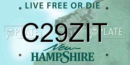 C29ZIT New Hampshire License Plate