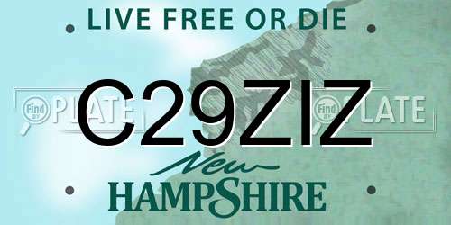 C29ZIZ New Hampshire License Plate
