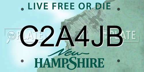 C2A4JB New Hampshire License Plate
