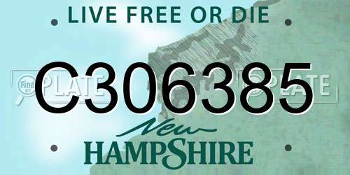 C306385 New Hampshire License Plate