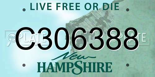 C306388 New Hampshire License Plate