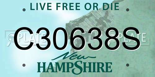 C30638S New Hampshire License Plate
