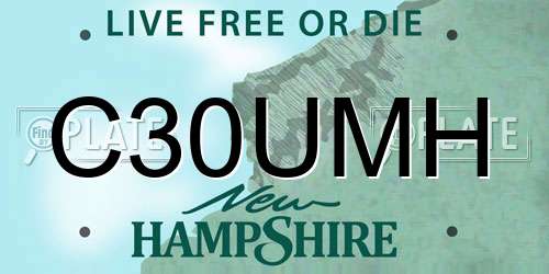C30UMH New Hampshire License Plate
